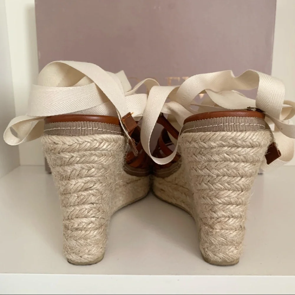 J. Crew leather espadrille wedge sandals Italy